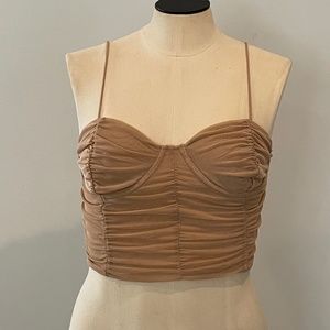 Zara nude beige bustier corset netted